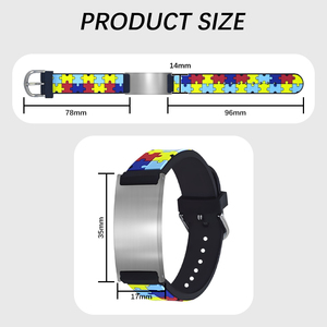 <span class=keywords><strong>Pulsera</strong></span> de silicona de moda personalizada para niños modelo de rompecabezas geométrico Placa de cable QR información de grabado de radio estilo de moda - Product Image 3