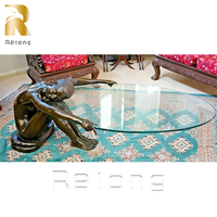 Table de Base de sculpture en bronze pour femme, taille réelle, Design moderne, en laiton moulé, Statue, Table basse