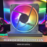 Nouveau design d'usine, refroidisseur de processeur LED RGB 120 mm pour boîtier d'ordinateur, ventilateur PC en cuivre et aluminium, refroidissement par fluide miroir, roulement à billes, 1100 tr/min, 43 CFM