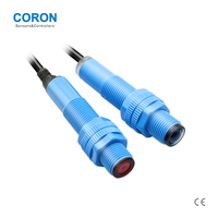 CORON GLF-T11-P M12 Capteur laser cylindrique à faisceau traversant PNP à filetage plastique, portée de détection 10m, pour la détection d'objets de petite taille