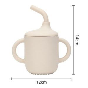 Tasse d'apprentissage pour enfants la plus vendue, avec couvercle à ventouse en silicone et poignée, résistante aux chutes, tasse droite pour bébé, logo personnalisable - Product Image 5