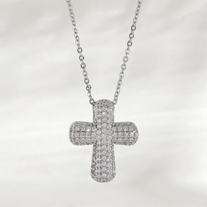 Hip Hop ghiacciato fuori CZ gioielli di lusso scapolare religioso Christianity rame cubico zircone croce Jesus collana pendente da donna - Product Image 2