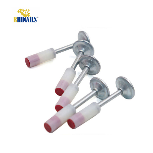 Powder Actuated Drive Pin with Steel Washer Concrete Nail Integrated Fastener for Ceiling Installation