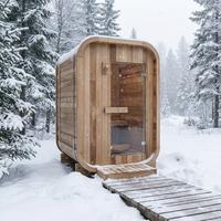 Vente flash : Sauna en bois de cèdre rouge ou de pruche pour 1 à 2 personnes, sauna finlandais traditionnel extérieur avec chauffage