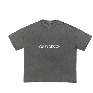 T-shirt vintage délavé à l'acide personnalisé en gros pour hommes 100% coton lourd surdimensionné DTG/DTF Coupe ample - Product Image 1