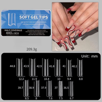 440 pièces en gros professionnel bricolage Nail Salon Long cercueil pré forme couverture complète clair Transparent ongles doux Gel conseils