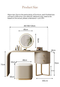 Bàn trang điểm với Tủ lưu trữ ánh sáng sang trọng cao cấp cho căn hộ nhỏ phòng ngủ gương trang điểm dressers Vanity - Product Image 6