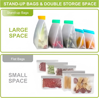 Pochette de rangement pour aliments en Peva Sandwich réutilisable et étanche avec fermeture éclair Sac pour congélateur Passe au lave-vaisselle avec logo personnalisé
