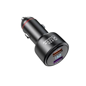 <span class=keywords><strong>Cargador</strong></span> de Coche de 120W con Carga Súper Rápida, Pantalla Digital, Adaptador para Encendedor de Cigarrillos, para Teléfonos VIVO IQOO, Enchufe de Conversión Uno a Dos - Product Image 1