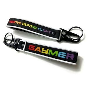 Luxury Custom Logo High-Strength Fabric Woven Keychain Short Jacquard Carabiner Wrist <b>Lanyard</b> - Product Image 3