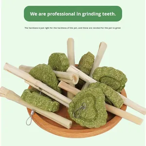 Juguetes para masticar mascotas, respetuosos con el medio ambiente, pinchos de hierba de bambú dulce de madera de manzana para Chinchilla, conejillo de indias, ardilla, conejo y hámster - Product Image 5