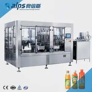 Línea de procesamiento de llenado de máquina embotelladora de zumo de fruta botella PET bebida automática completa