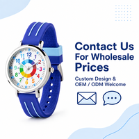 Montre éducative en quartz analogique pour enfants avec bracelet en silicone pour filles et garçons – Vente en gros