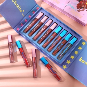 Alta calidad <span class=keywords><strong>Shakira</strong></span> 8 colores de moda conjunto de brillo de labios <span class=keywords><strong>Karol</strong></span> <span class=keywords><strong>G</strong></span> vegano de larga duración maquillaje impermeable mate desnudo cosmético - Product Image 5