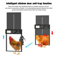Porte de poulailler intelligente Yun au design moderne, sensible à la lumière, modes d'ouverture et de fermeture faciles, motif imprimé, pour cage à animaux de compagnie