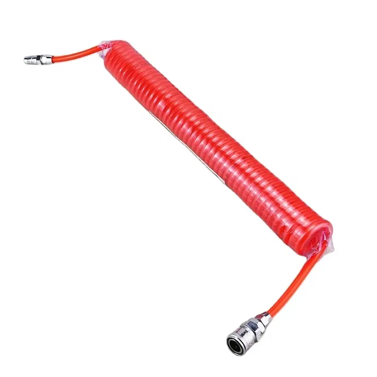 10*6.5 9M Flexible spiral trailer air brake coil tube C type quick fitting pneumatic spring PU air hose