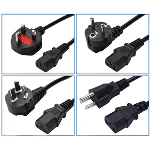 Netzkabel für UK, EU, AU: 1,5m/3m Sicherungs-AC-Computerstecker C14 C13 PC Kupfer 2-polig 3-polig Laptop-Stromkabel - Product Image 2