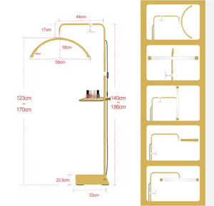 Lampada Professionale a Mezzaluna per Extension Ciglia, Luce LED da Terra Dimmerabile per Salone di Bellezza e Tatuaggi, Vendita all'Ingrosso - Product Image 2