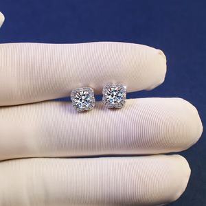 ต่างหูเพชรโมอิสสีเงินแท้ S925ใบโคลเวอร์สี่แฉกใหม่สำหรับผู้หญิงชุดไมโครเพชรที่เต็มไปด้วยเพชร - Product Image 4