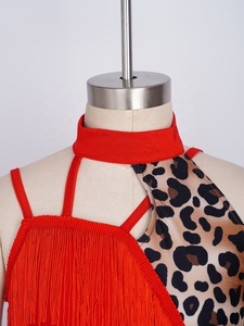 Vestidos de Baile Contemporáneo para Niñas de 6 a 16 Años, Venta al por Mayor, Traje de Baile Latino Estampado con Falda con Flecos, para Tango y Salsa - Product Image 3