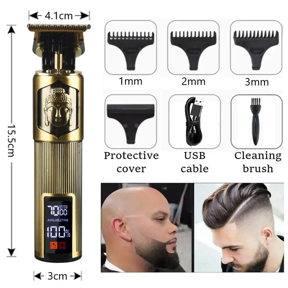 T9 Electric Hair Trimmer Professional Haircut Salon Cordless Trimmer Zero Gapped Hair Clippers For Men Grooming Kit