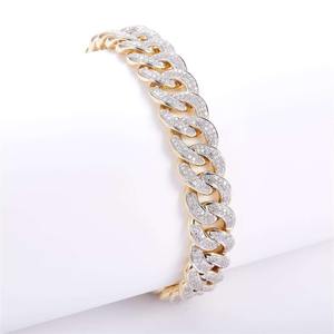 Premium 3.58 Ct Moissanite Round Brilliant Cut Diamond Luxury High Quality 10Kt Yellow Gold Cuban Link Bracelet Unisex - Product Image 2