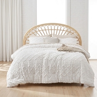 Ensemble de couette blanc crème à finition lavée, literie neutre douce et confortable, couette 3 pièces avec esthétique vintage décontractée