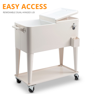 Glacière d'extérieur robuste : 80QT, blanc lait, boîte de congélation avec pieds de support en fer - Product Image 5