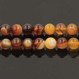 Perline di agata fasciate Color ambra naturale di moda all'ingrosso rotondo