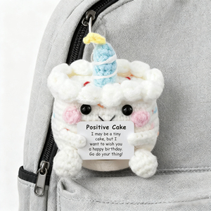Pastel de cumpleaños con sonrisa bonita blanca para regalo de cumpleaños inspirador Crochet y muñeco de peluche listo para tejer para niñas - Product Image 3