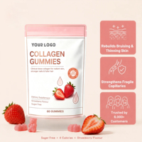 Gummies de Collagène Sans Sucre pour la Santé de la Peau, des Cheveux et des Ongles, Anti-Âge, Formule Personnalisée, Vente en Gros