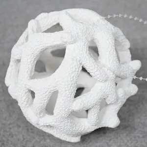 Faux Resin Crafts High Quality Resin Wedding Decorations White Cage Ball Pendants