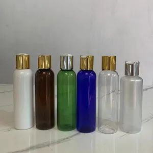 Hengjian 150ml plastic bottle with gold silver disc cap top for hotel shampoo hair conditonal and cosmetic lotion cream