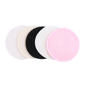 Discos Faciales Reutilizables <span class=keywords><strong>de</strong></span> Algodón Terry, Redondos, con Borla para Polvos, Paño Desmaquillante para Belleza y Cuidado Personal - Product Image 3
