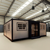 Maison préfabriquée modulaire en conteneur, structure en acier, assemblage rapide, bureau de chantier, unité de villa