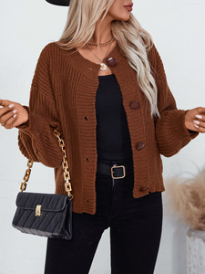 Mode Nouvelles Femmes <span class=keywords><strong>S</strong></span> Tricoté Tricoté Tricoté TwistvPrintemps et Automne Pull À Manches Longues Avec Col - Product Image 3