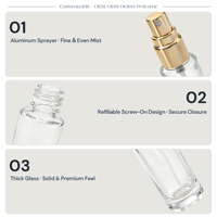 Flacon de parfum personnalisé avec logo, 15 ml, petit flacon de parfum, 5 ml, verre épais, cristal rose doré, vide, 10 ml, avec emballage boîte