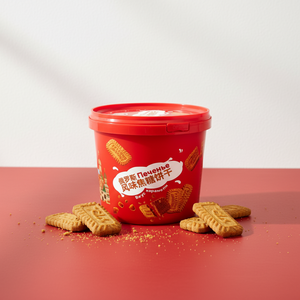 Kotak Kemasan Plastik Wadah IML PP Grosir, Wadah Mentega Plastik, Wadah Biskuit, Ember Kue dengan Pegangan - Product Image 3