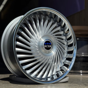 Jantes RCSR Deep Dish Multi-branches 18-22 26 24 pouces Or brossé avec lèvre chromée polie, Jantes personnalisées pour Chevrolet <span class=keywords><strong>Oldsmobile</strong></span> - Product Image 3