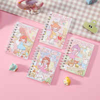 Carnet de notes A7 mini en spirale, mignon, à motifs de dessins animés, ligné, format poche, 80 feuilles, 80 g/m², papeterie Kawaii pour enfants, étudiants et école