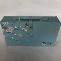 Boîtes cadeaux en carton de type valise en matériau recyclé avec poignée, laminage mat et impression en relief pour utilisation avec la fourrure