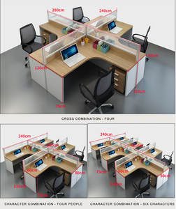 Escritorio de oficina, simple y moderno, doble, para 2/4/6 personas, conjunto de escritorio y silla para empleados de oficina de finanzas, mesa de trabajo para empleados - Product Image 4