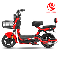 Vélo électrique robuste pour adulte avec panier avant en métal, dossier arrière, pneus anti-usure, plusieurs couleurs