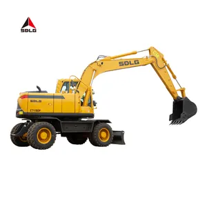 SDLG E7150F 15 ton dağ tekerlek yürüyüş kazıcı makine hidrolik 15 t tekerlekli mini ekskavatör tekerlekler ile