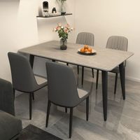 Luxuriöses Modernes Rechteckiges Esszimmer-Set mit Gesinterter Steinplatte Metallbeinen 4-Sitzer Umweltfreundlich für Esszimmermöbel