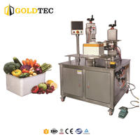 Goldtec Machine à emballer scellant pour boîtes en mousse à rotation automatique de 360 degrés Machine à sceller les boîtes en mousse avec ruban adhésif
