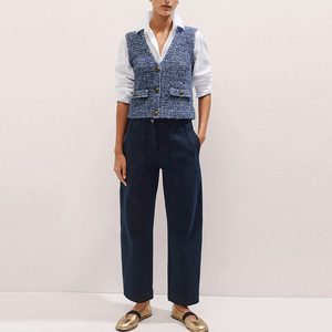 Produttore Oem con bottone sul davanti camicette <span class=keywords><strong>bianche</strong></span> <span class=keywords><strong>eleganti</strong></span> top da donna vestibilità rilassata a maniche lunghe camicetta di cotone di base - Product Image 6