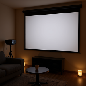 Schermo di proiezione tessile 154x86 16:9 con montaggio fisso per uso home theater - Product Image 2