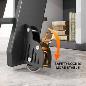 Estantería de alta calidad, ruedas, piezas de cocina, estantería rodante deslizante móvil con biblioteca, escalera de fibra de carbono, Hardware - Product Image 4