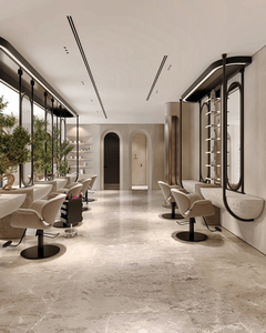 Modern Salon Reception Desk with LED Light Wholesale Barber Shop Furniture for Beauty Salon Renovation Service - Product Image 3